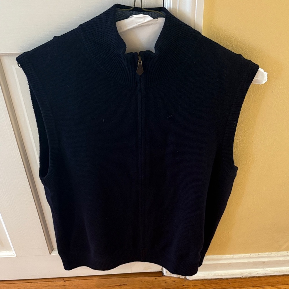 Black Sleeveless Zip-Up Vest